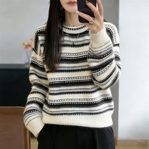 毛衣女冬季加厚外穿内搭套头圆领短款小个子时尚针织衫打底衫上衣图片