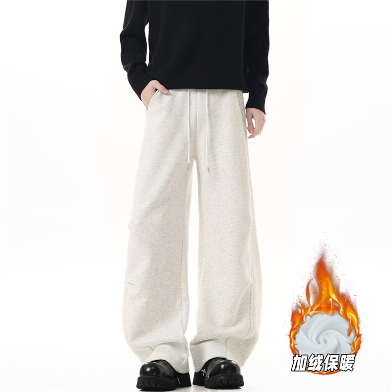 YK357特P42加绒48无影墙寒冬加绒加厚拼接弯刀卫裤休闲运动裤，男装休闲裤，电商A249