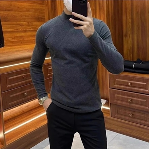 高品质T恤男秋冬新款韩版修身内搭双面德绒半高领打底衫A888-P38，男装T恤，电商A227B（原钱塘4066-1）