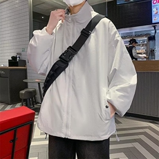 港风秋款男双面穿夹克衫腰果印花涂鸦立领外套JK2261P45，男装夹克，星座1013-1