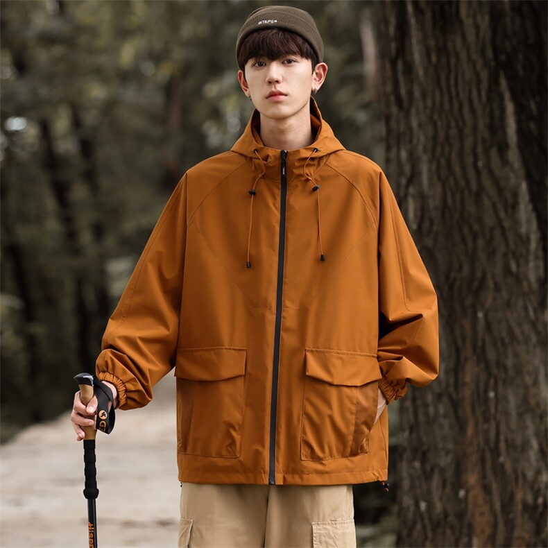 2025秋季户外连帽冲锋衣三防情侣登山服夹克男山系外套JK2381-P40,男装夹克,星座1402-2