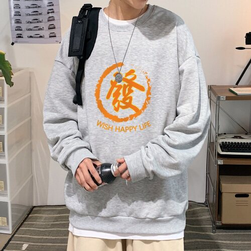 秋冬套头圆领卫衣男港风中性风大码宽松外套百搭1016-1 WY092 P28图片