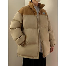 棉衣男韩版潮流拼色字母刺绣高街帅保暖2023冬季ins外套MF051-P81，男装棉衣，星座412-3
