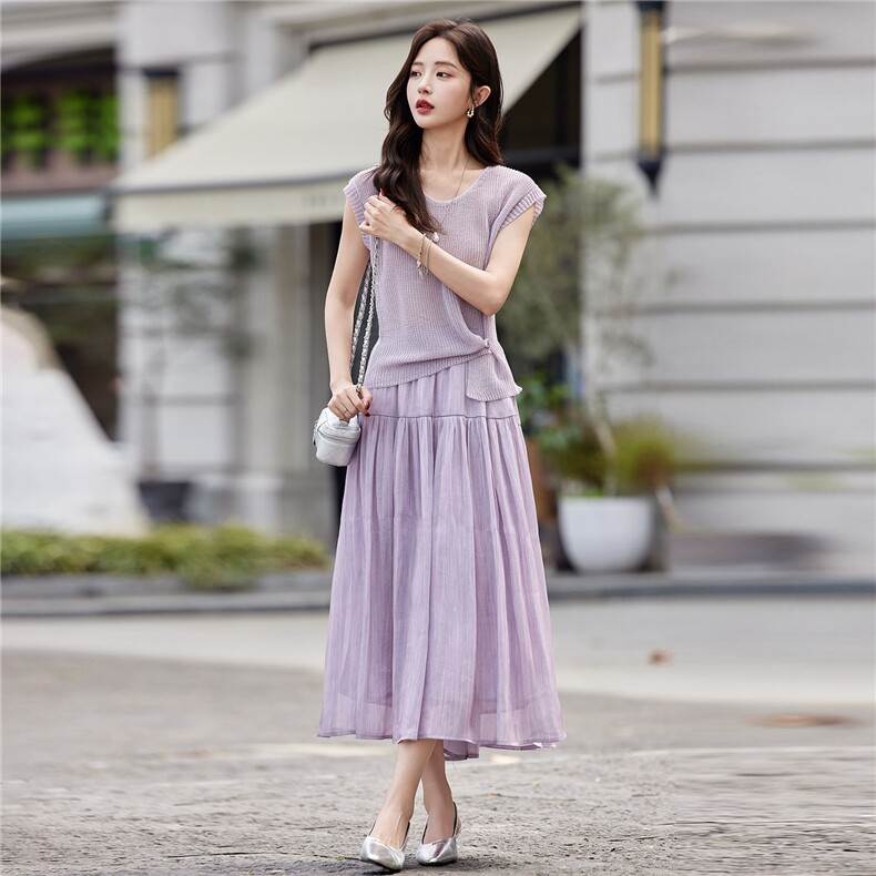 现货2026年夏季休闲风通勤修身时尚淑女两件套,女装套装/套裙,靓衣阁