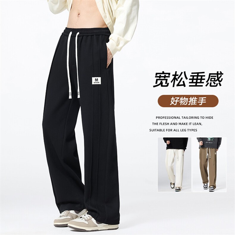 裤子男春季显瘦直筒休闲长裤美式宽松运动裤男卫裤 A436-2577-P42图片