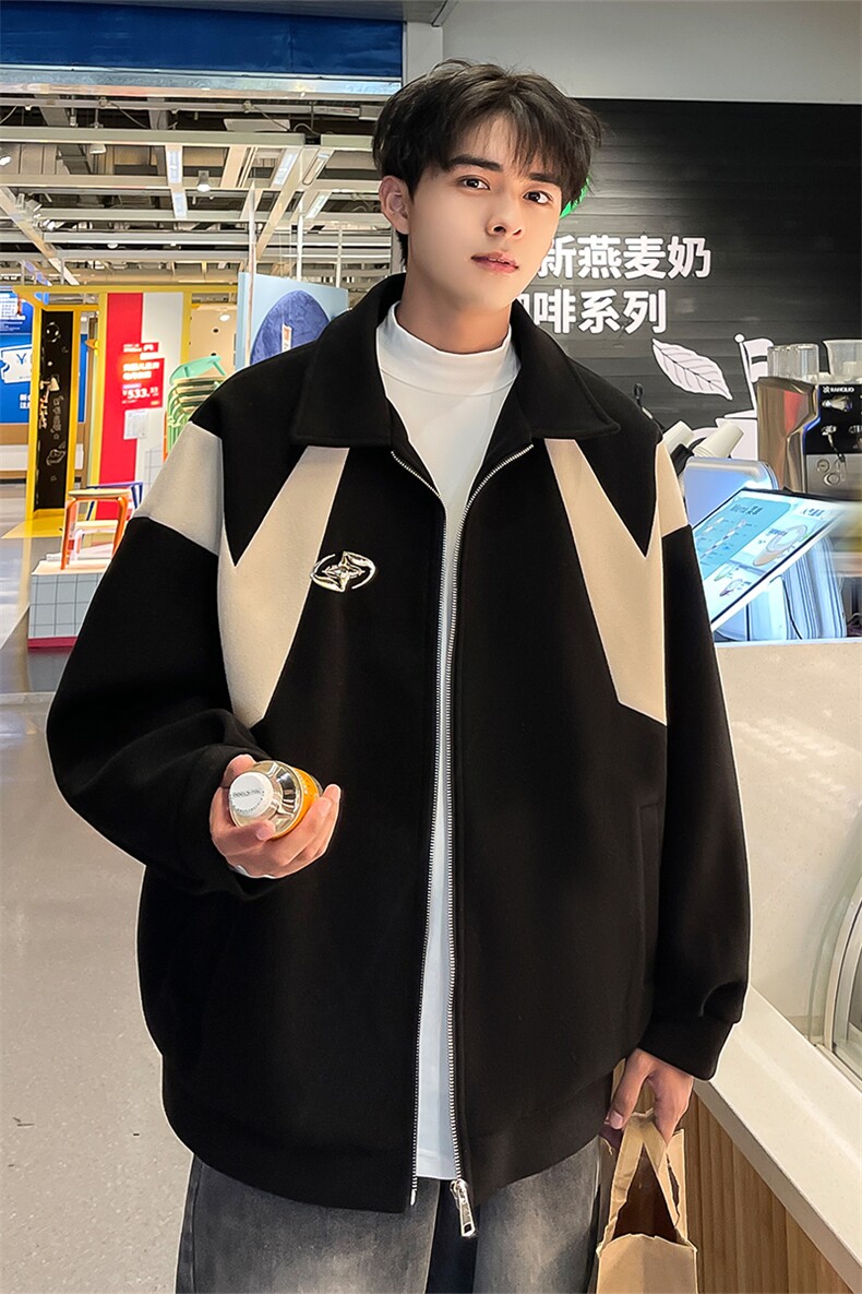 男装夹克2026秋冬季新款呢料毛呢大衣男生外套XZ514-2-F591-P115,男装夹克,星座514-2(原B239)