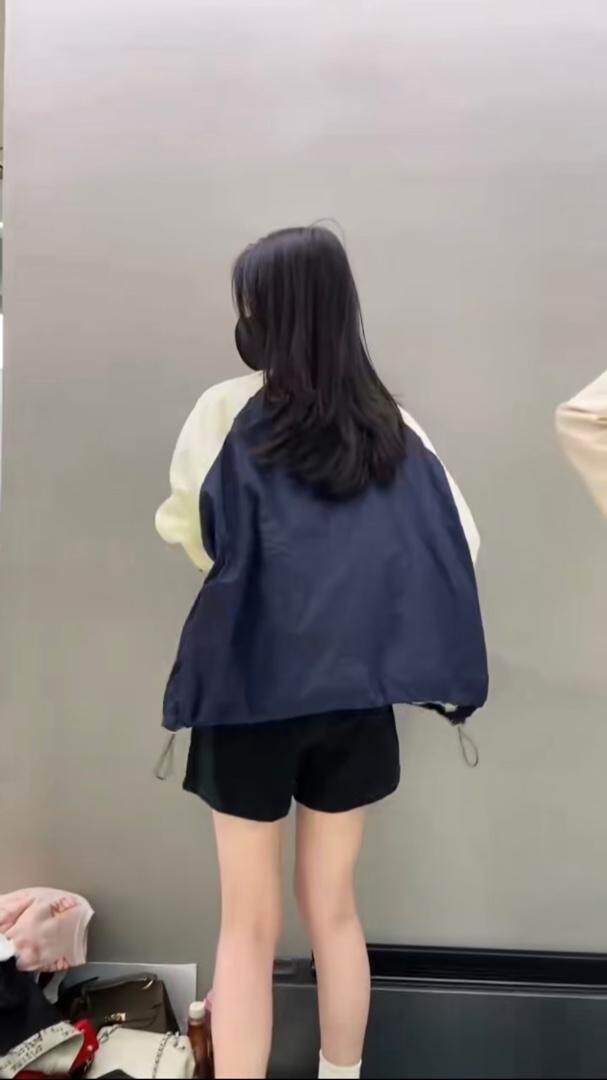 韩系撞色设计洋气小字母防晒小外套,女装其它,L·H·X