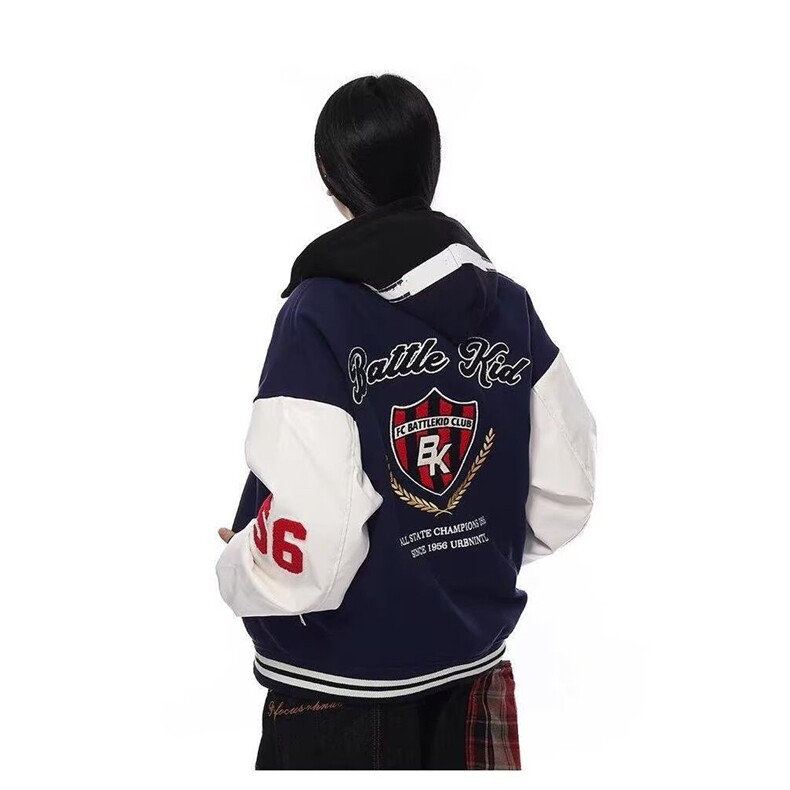 流行徽章毛巾绣棒球服ins日系新款潮流气质原宿百搭文艺时尚简约，女装职业装，星座218-8