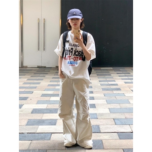 T0651-P25 美式复古字母纯棉印花短袖 男女款情侣百搭上衣图片
