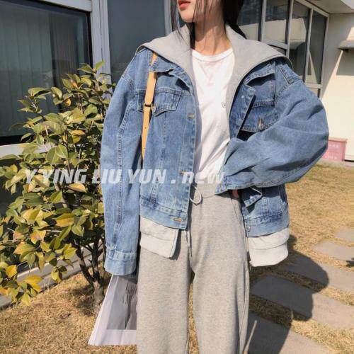 假两件牛仔外套，女装，迎盈柳韵