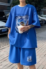 ！2025夏季新款男士华夫格短袖套装百搭一套HTZ81P50，男装T恤，电商B220