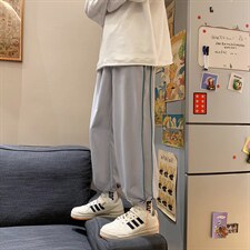 夏季薄款速干条纹暑假休闲裤松紧腰男运动裤D201-DM16-P35,女装休闲裤,电商D321-1