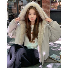 座山雕毛绒连帽棉服男女冬季美式设计感加厚棉衣M2510，男装棉衣，星座1116A（原606A-3）