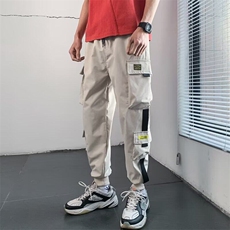 工装裤男士春款韩版潮流宽松直筒裤束脚裤子潮牌百搭哈伦九分裤，男装休闲裤，星座506A