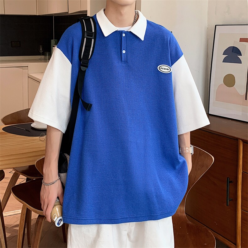 特P38控68 华夫格POLO衫夏季中性风短袖T恤上衣PL221图片