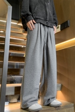 8XL-M特大码工装加绒裤男纯色宽松裤卫裤休闲基础款K995P65，男装休闲裤，电商D206-1