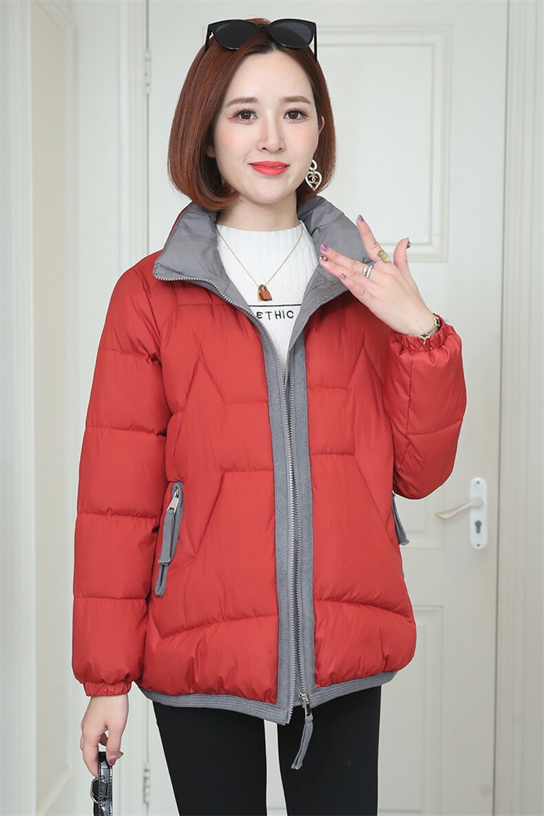 时尚潮流女装棉服冬季保暖轻薄外套显瘦修身短款棉衣,女装棉衣/棉服,梦芯尔
