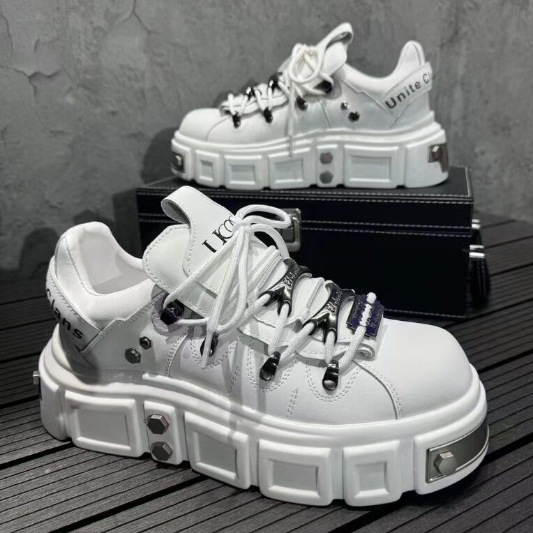 厚底老爹鞋男秋冬新款潮百搭板鞋男休闲鞋，男鞋休闲鞋，星座1407-6