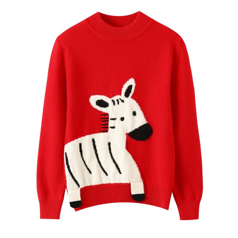 2025时尚百搭通勤简约休闲加厚斑马羊毛衫，童装儿童羊毛衫，牧皓研