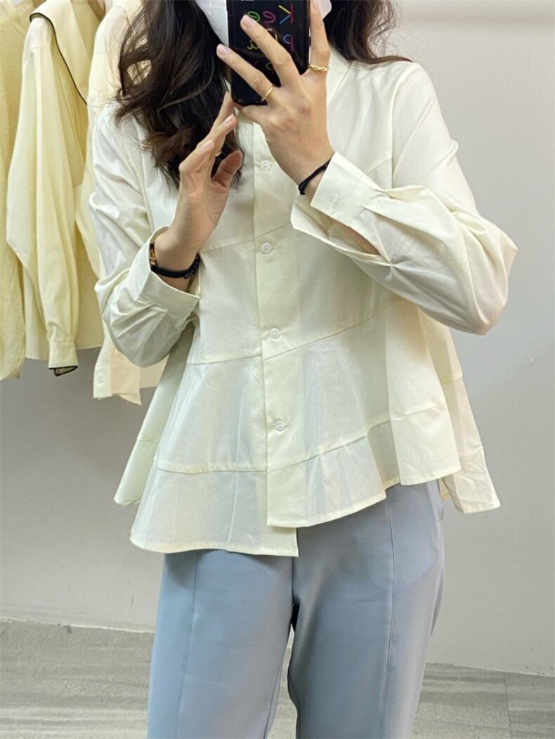 【现货】2022早春新款小众设计款韩式衬衫，女装衬衫，FMV(1F)