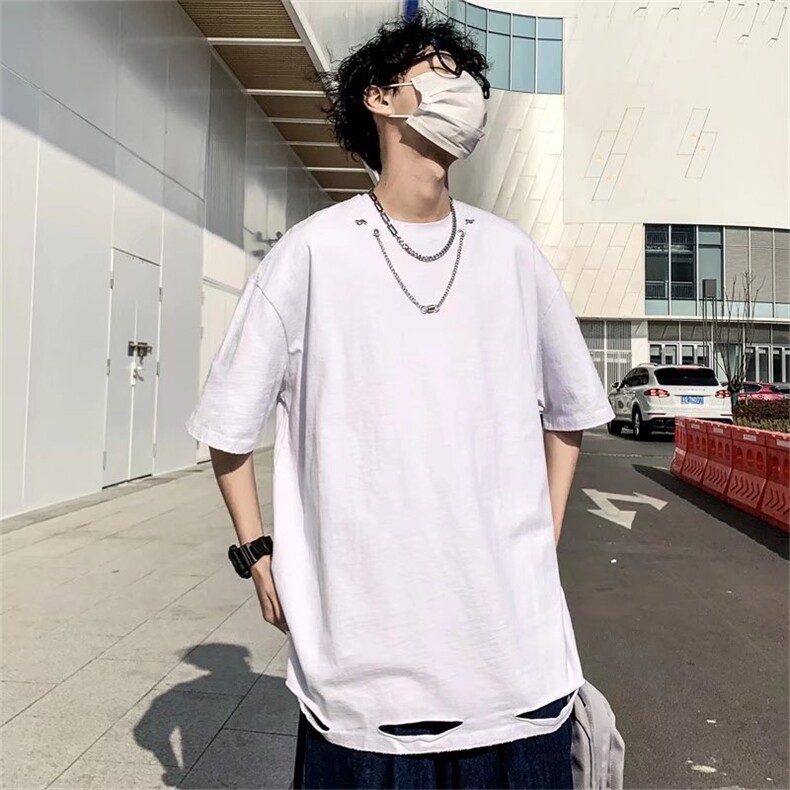 2023春夏季新款男休闲圆领短袖破洞男时尚T恤U22P30,男装T恤,星座1116-2