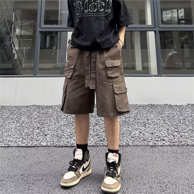 夏季宽松型五分裤休闲裤时尚潮牌男青春流行工装裤潮流AK16-P40图片