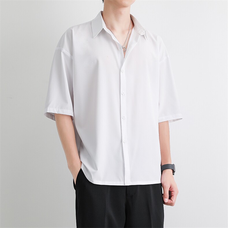 短袖衬衫男夏季新款宽松冰丝坠感衬衣CY009-P30,男装衬衫,星座214-3