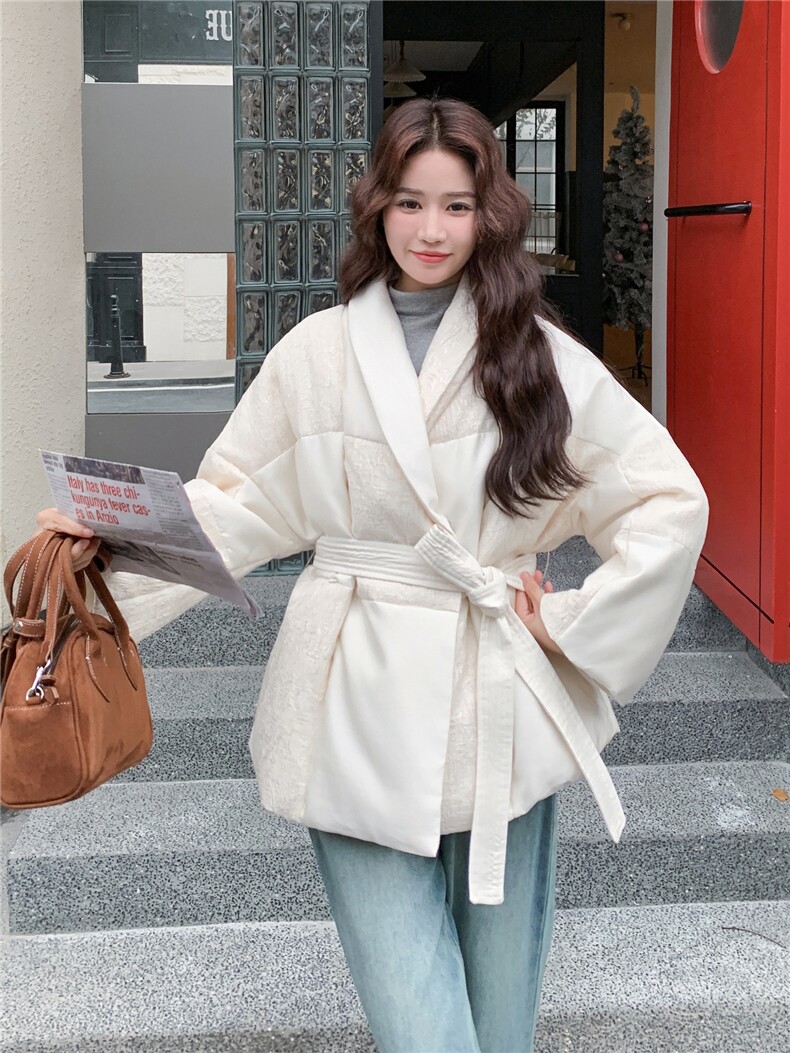现货新中式绑带羽绒服女款冬季2025新款超好看,女装羽绒服,仟媚宠