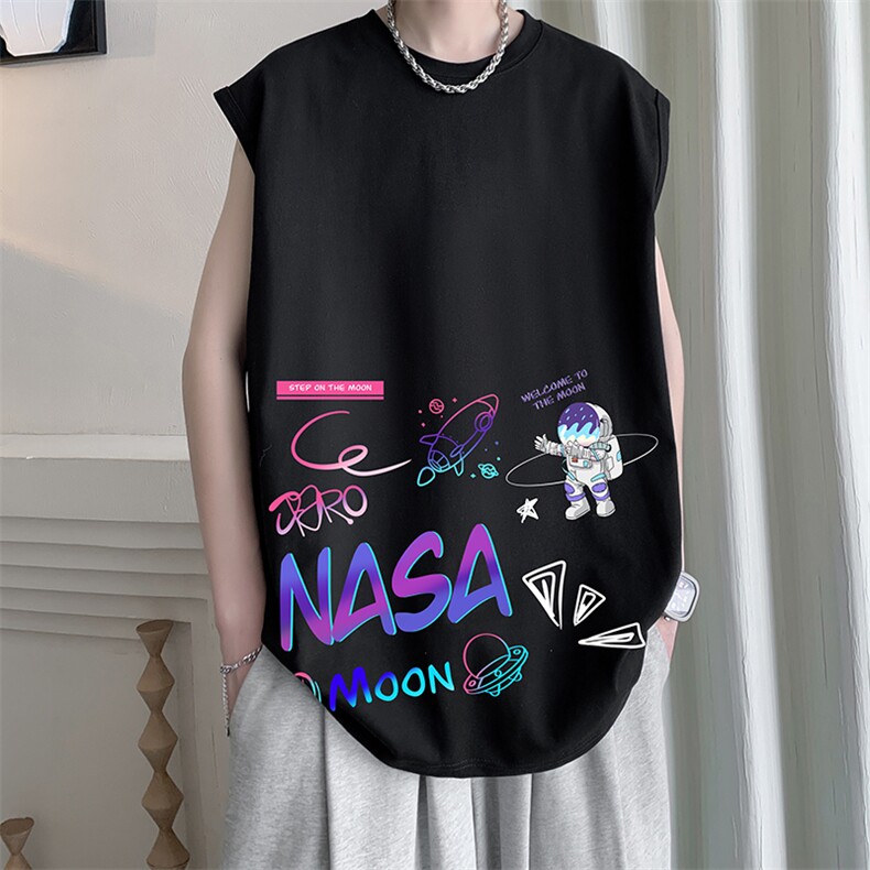 NASA联名同款纯棉汗背心男士大码宽松汗衫男无袖t恤男BX25186-P25,男装T恤,电商A040