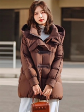 （现货）90白鸭绒女冬新款时尚洋气气质高端加厚保暖宽松羽绒服女，女装羽绒服，韩蔻秀