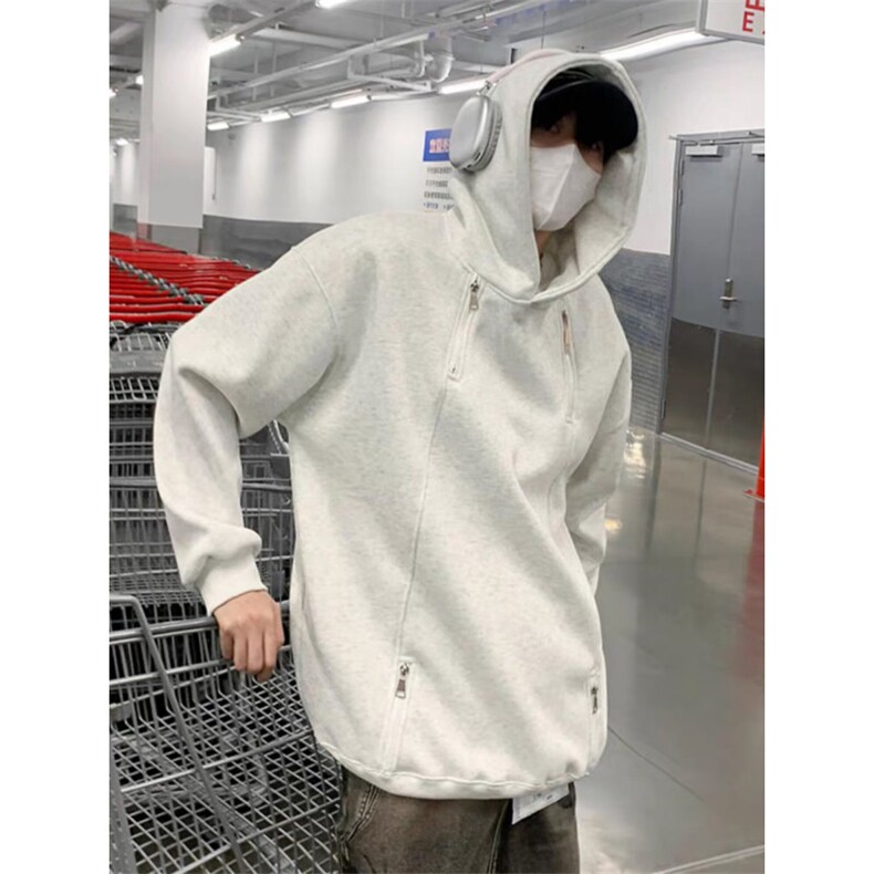 连帽开衫卫衣夹克男美式复古简约廓形休闲宽松外套513AWY2778P42,男装夹克,星座513A