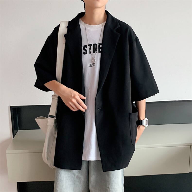 ins休闲西服男新款帅气小西装上衣短袖潮牌港风单西外套W997-P38,男装夹克,星座512-2