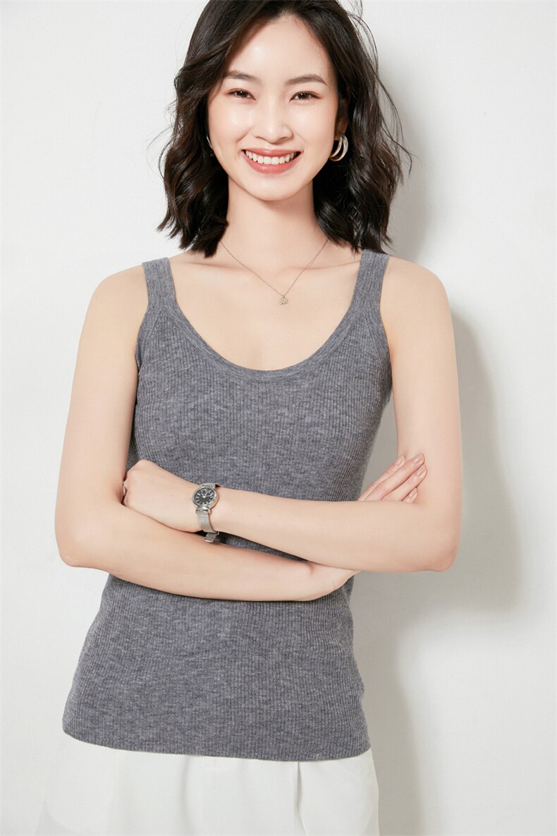 春夏新款时尚气质纯色百搭显瘦背心,女装背心吊带,东远绒业