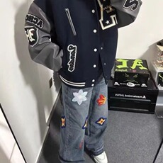 美式高街cleanfit立领重磅刺绣PU皮棒球服外套男夹克上衣JK608，男装夹克，星座1116A（原606A-3）