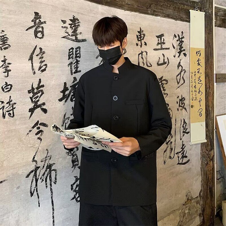 25年新中式休闲青年装中山装痞帅高级感西装礼服春秋外套-XZ180,男装西服,星座601-1