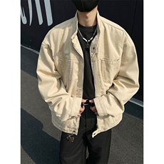 得物二开重磅水洗帆布哈灵顿外套男立领设计感夹克JK1168-P98，男装夹克，星座1103-3