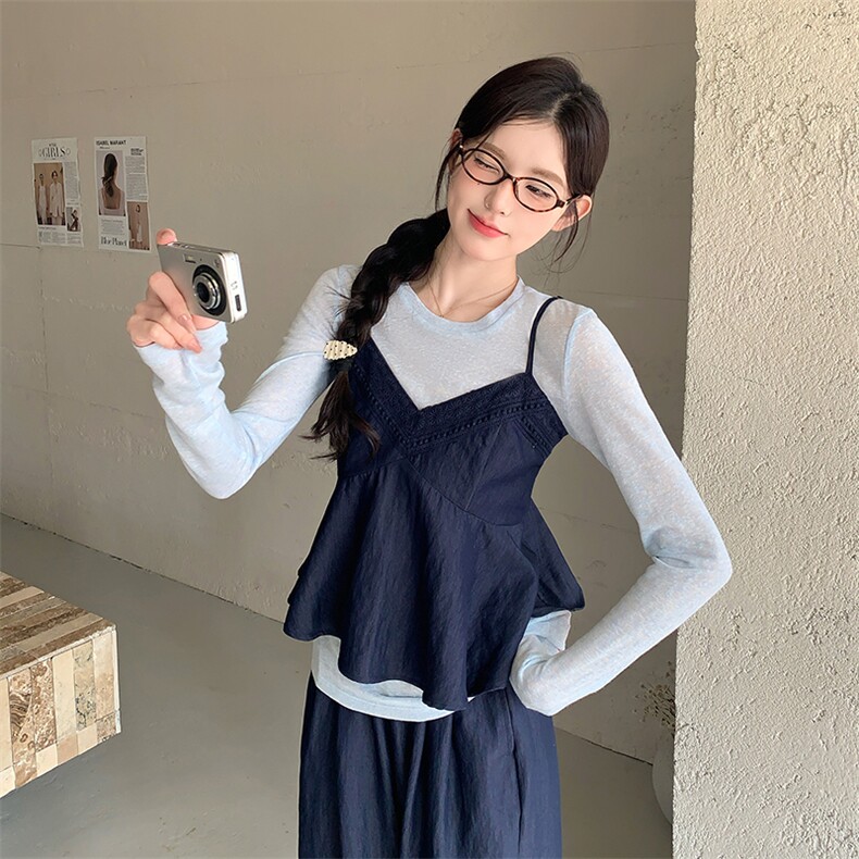 现货3件套气质t恤吊带阔腿裤超火三件套2C275-5518-P165-K268,女装套装/套裙,2C275