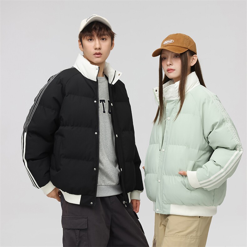 2025日系冬季立领保暖防水撞色棉衣面包服外套男女同款XY2288-P65,男装棉衣,星座717