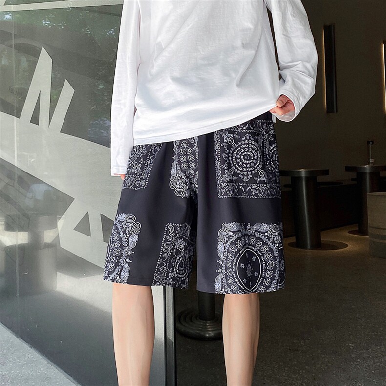 印花短裤宽松夏季男士5分冰丝沙滩宽松休闲裤A125-6610-P25,男装牛仔裤,电商A125