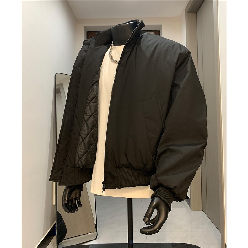 现货2万 美式立领棒球棉服飞行夹克棉衣短款外套男特图片