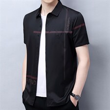 2023夏季新款商务休闲宽松中青年衬衣男装潮流时尚百搭短袖打底衫，男装衬衫，电商B212（原钱塘6029）
