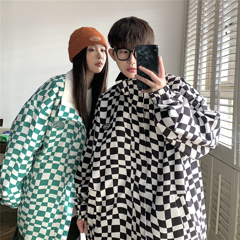 港风两面穿夹克男大码M-5XL格子PU皮鳄鱼纹皮衣男外套JK8753P110，男装皮衣，星座227-7