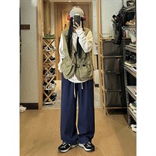 秋季新款阔腿灯笼水洗工装裤女模XZ604-KG35-P55控68，男装工装外套，星座604