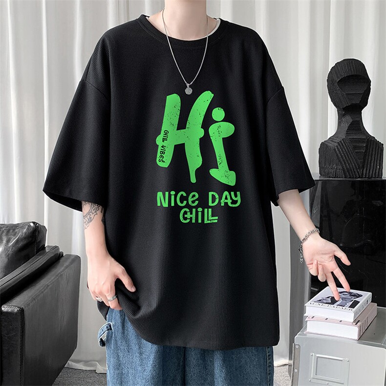 华夫格t恤男短袖男大码五分袖HT73418-P22,男装T恤,电商A040