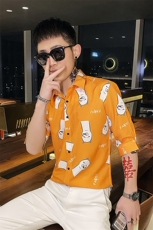 312A-112-P55新款社会小伙中袖衬衫韩版潮流男士五分袖衬衣D，男装T恤，星座312A-5