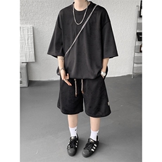 8XL-M青少年扎染短袖t恤休闲运动套装男生夏季宽松大码TZ38001P55，男装T恤，电商B312