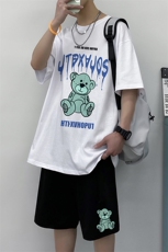 夏季休闲运动套装韩版潮流短袖短裤帅气ins港风A161-2-TZ08-P50，男装休闲套装，电商A161-2