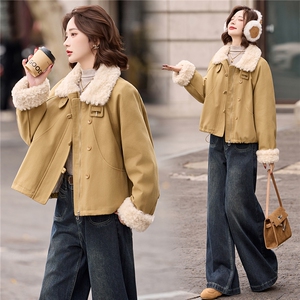 短款羽绒服女2025冬新款高级感巨好看宽松洋气拼毛加厚派克服外套图片