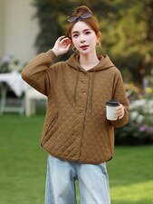 提花短外套女春秋百搭连帽上衣，女装短外套，芙芮