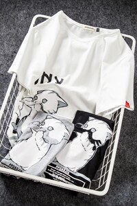 2021夏季格日系大码男印花休闲运动短袖T恤T122-P30图片